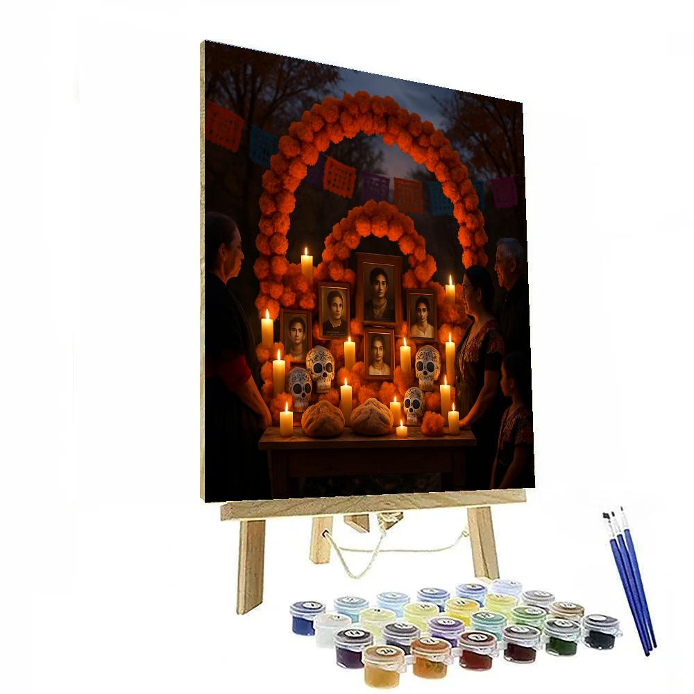 Traditional Day Of The Dead Celebration Altar paint by color