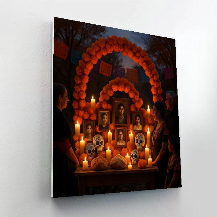 Traditional Day Of The Dead Celebration Altar paint by color