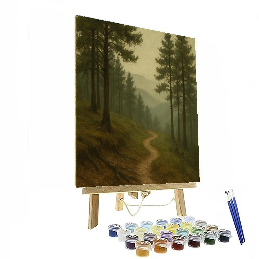 Foggy Pine Ridge Path Number painting