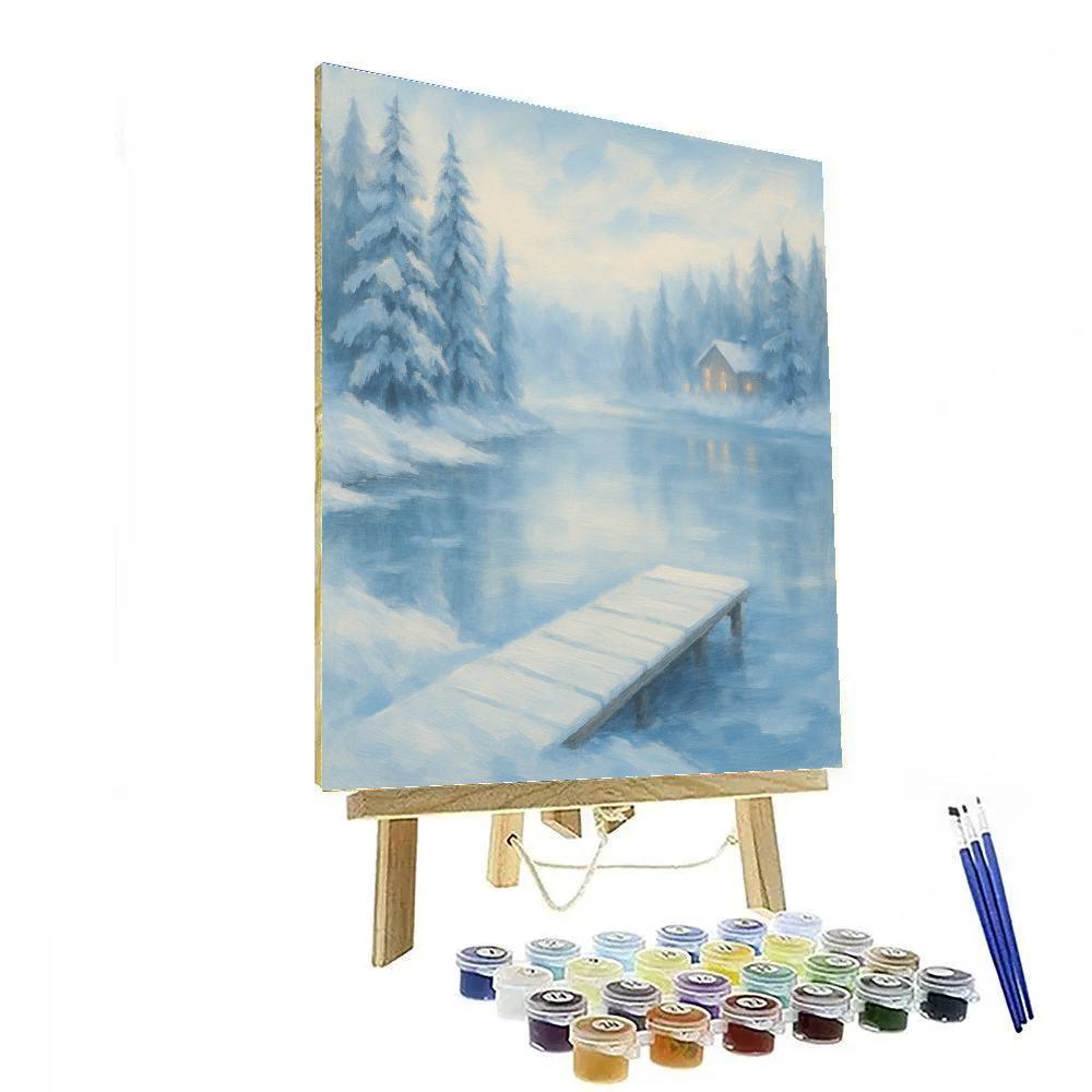 Snow Quiet Lake Vista Number painting