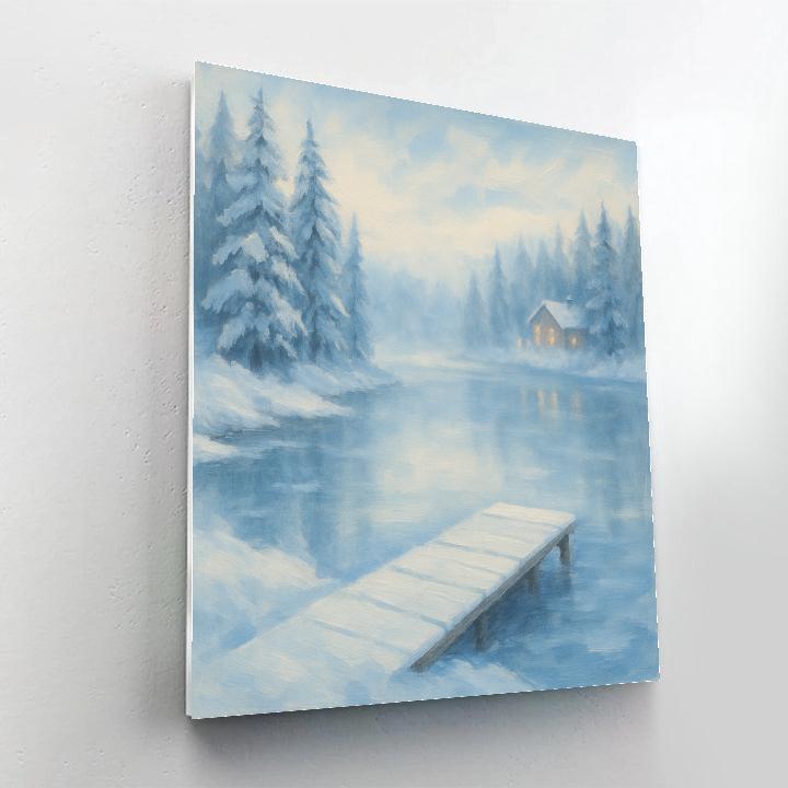 Snow Quiet Lake Vista Number painting