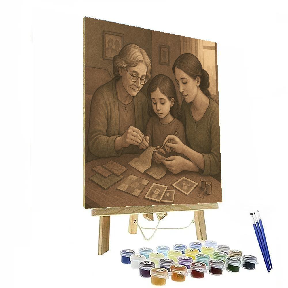 Generations Sewing Circle With Mother paint by color