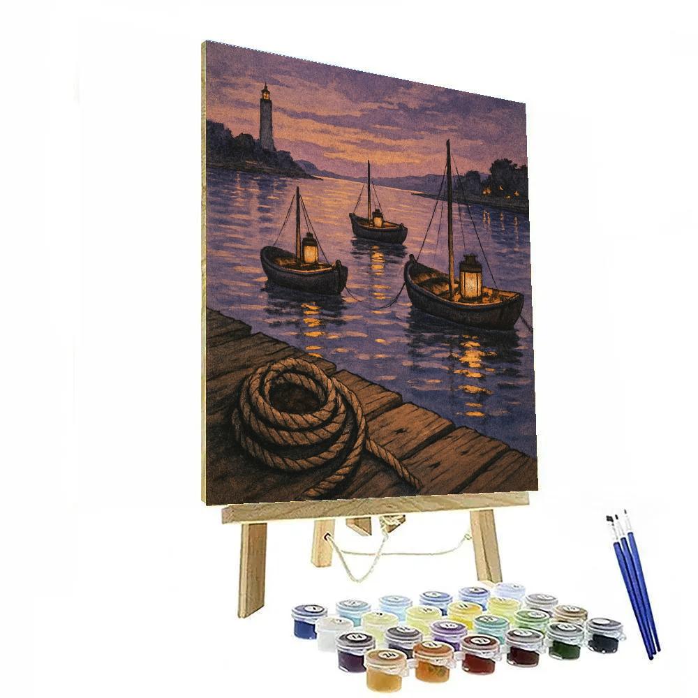 Golden Harbour Lanterns Number painting