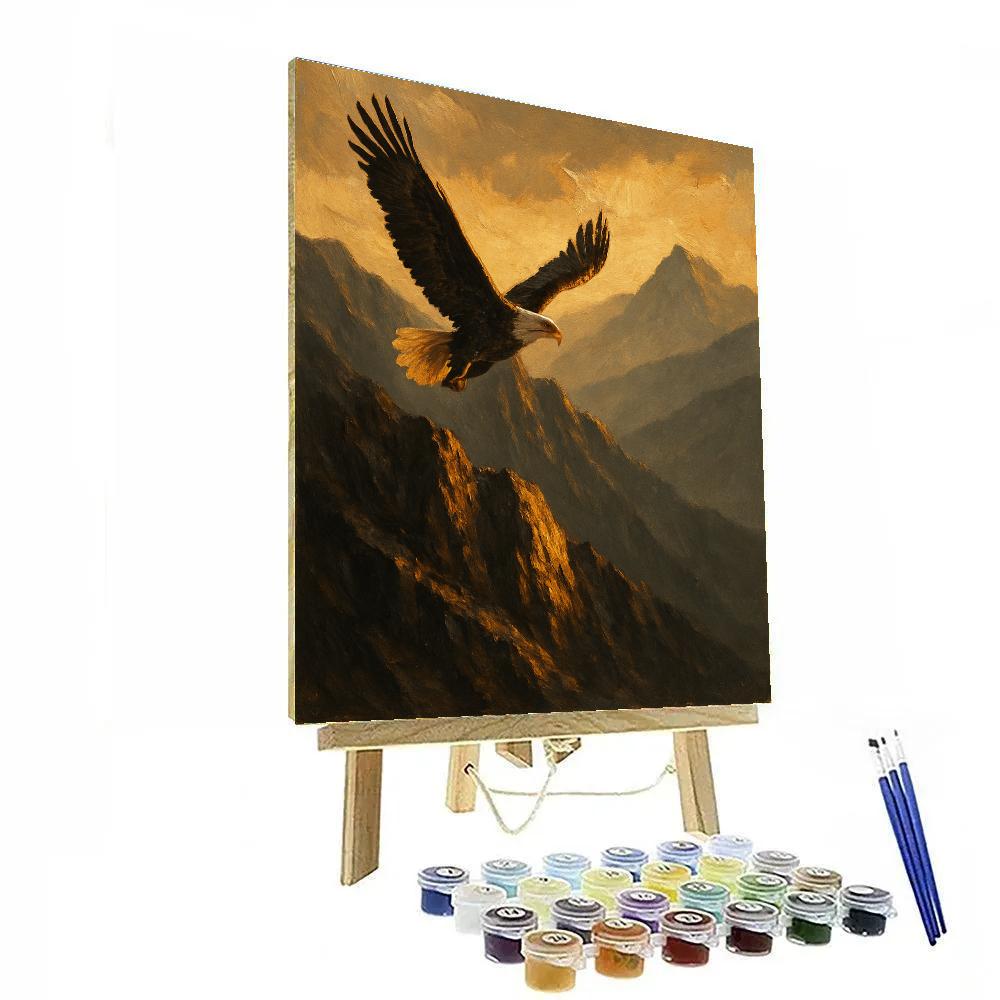 Mountain Eagles Above Golden Ridge DIY paint by numbers