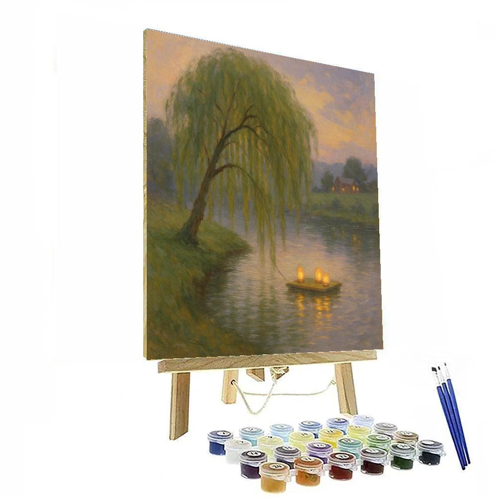 Willow Bend Evening Lake Paint by numbers art