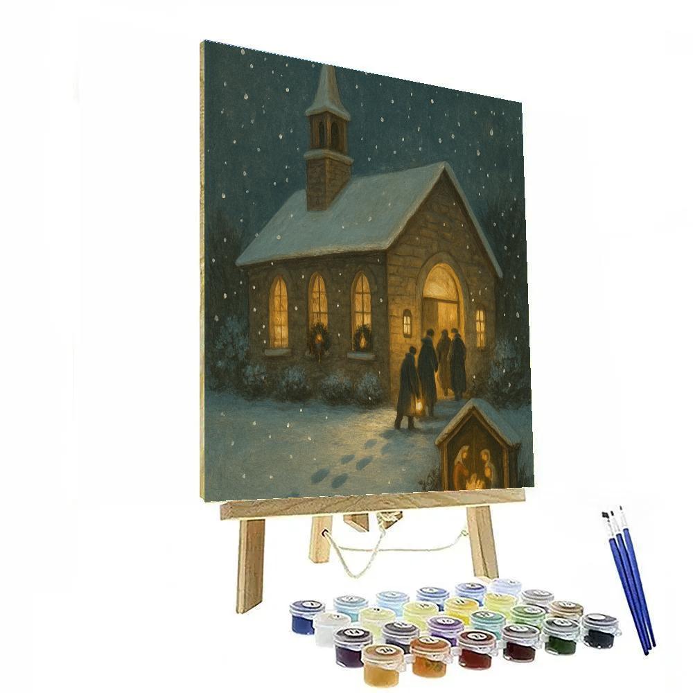 Starlit Church Service paint by numbers