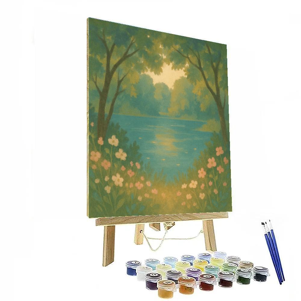 Hidden Cove With Wildflowers Number painting
