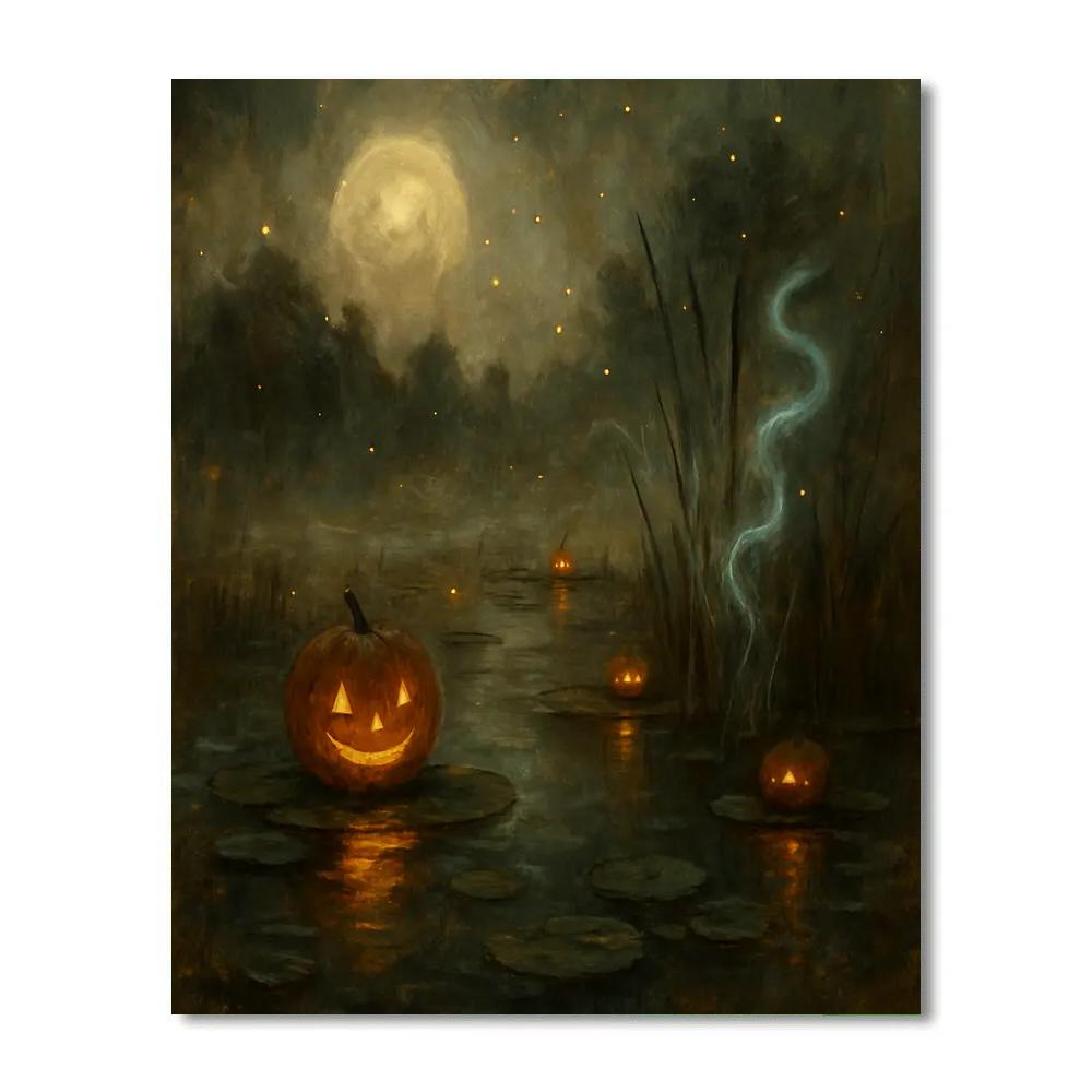 Enchanted Pumpkin Marsh Numbered painting kits