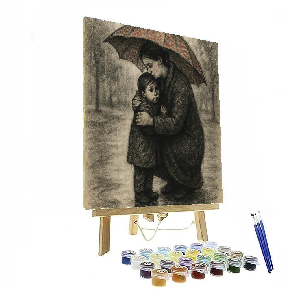 Protective Umbrella Of Love Mother Paint by numbers art