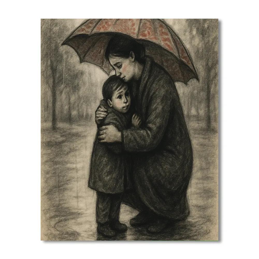 Protective Umbrella Of Love Mother Paint by numbers art