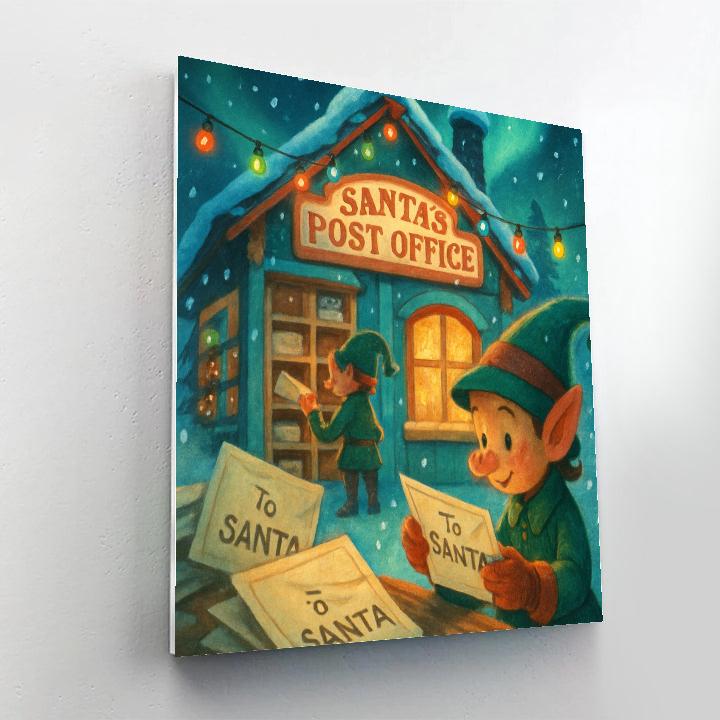 Polar Post Office Night paint by number