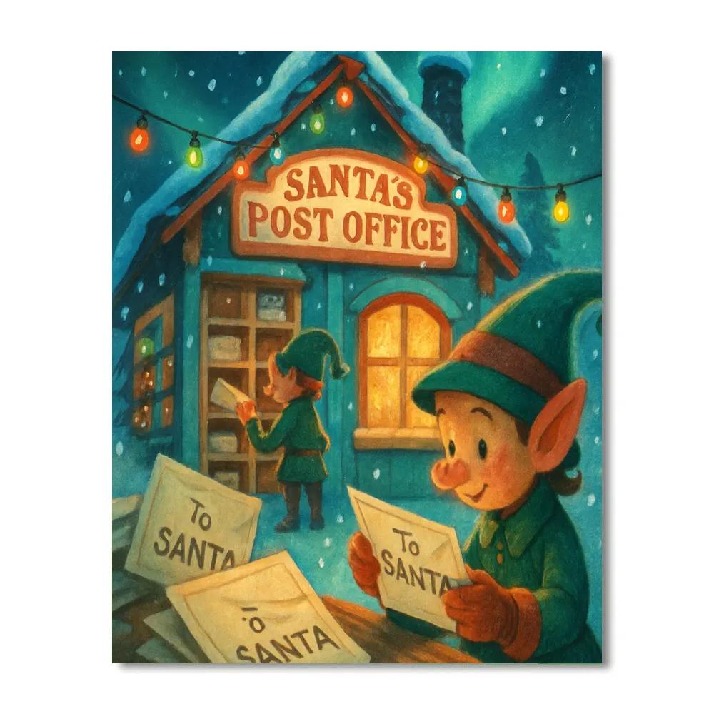 Polar Post Office Night paint by number