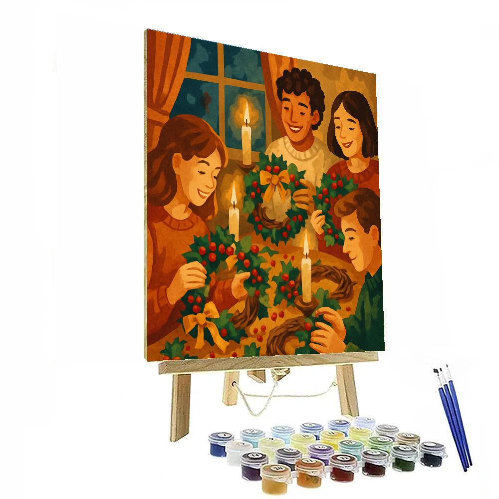 Holly Wreath Harmony paint by color