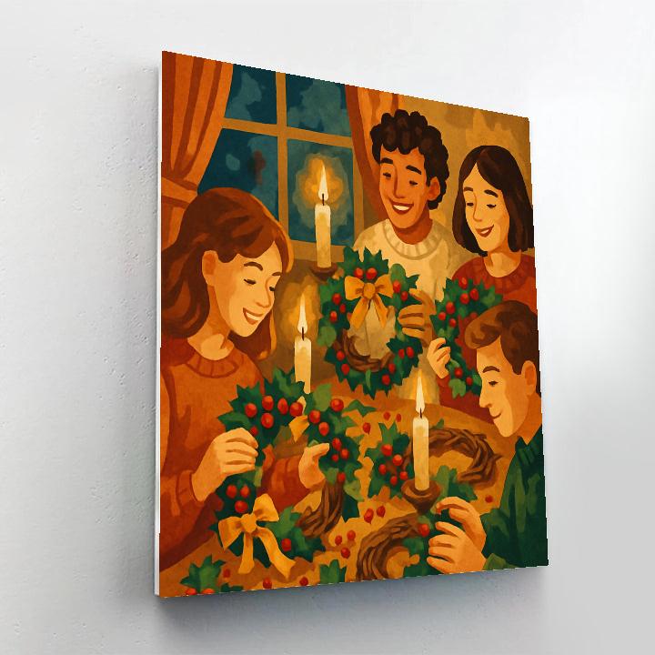 Holly Wreath Harmony paint by color