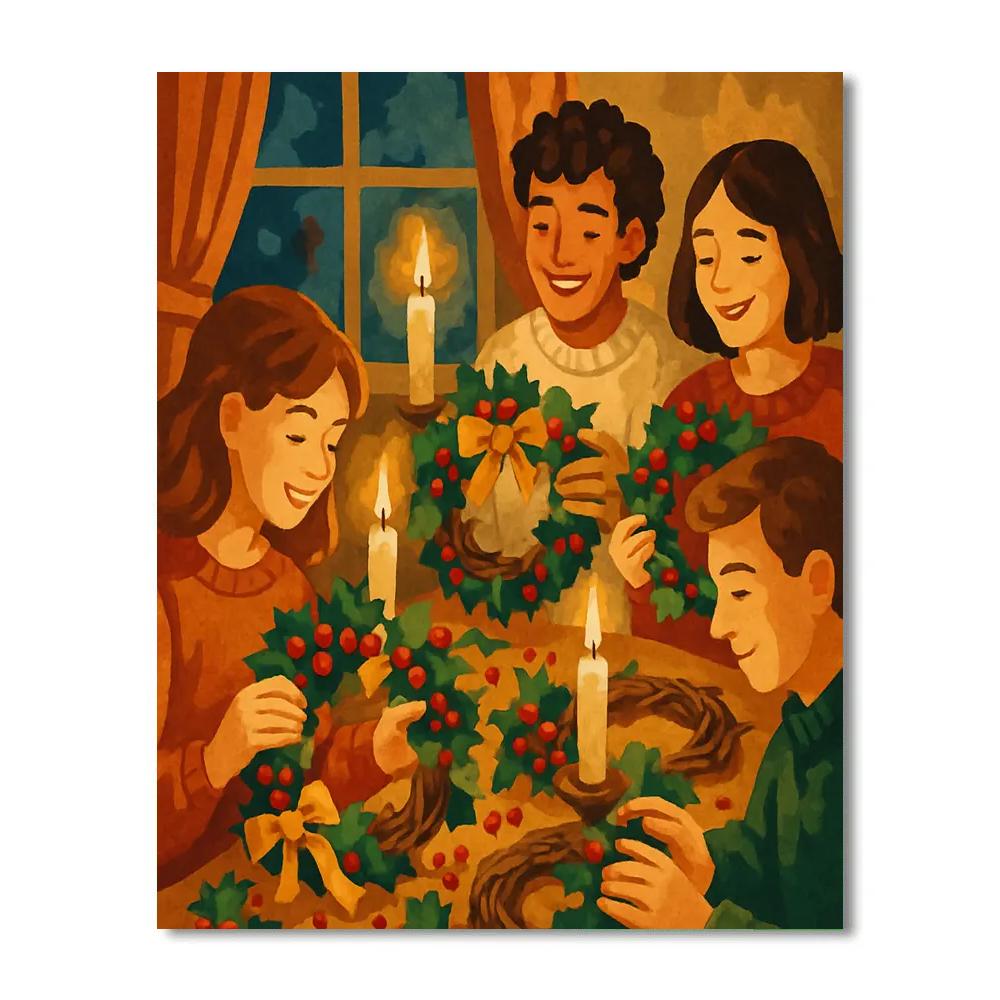 Holly Wreath Harmony paint by color
