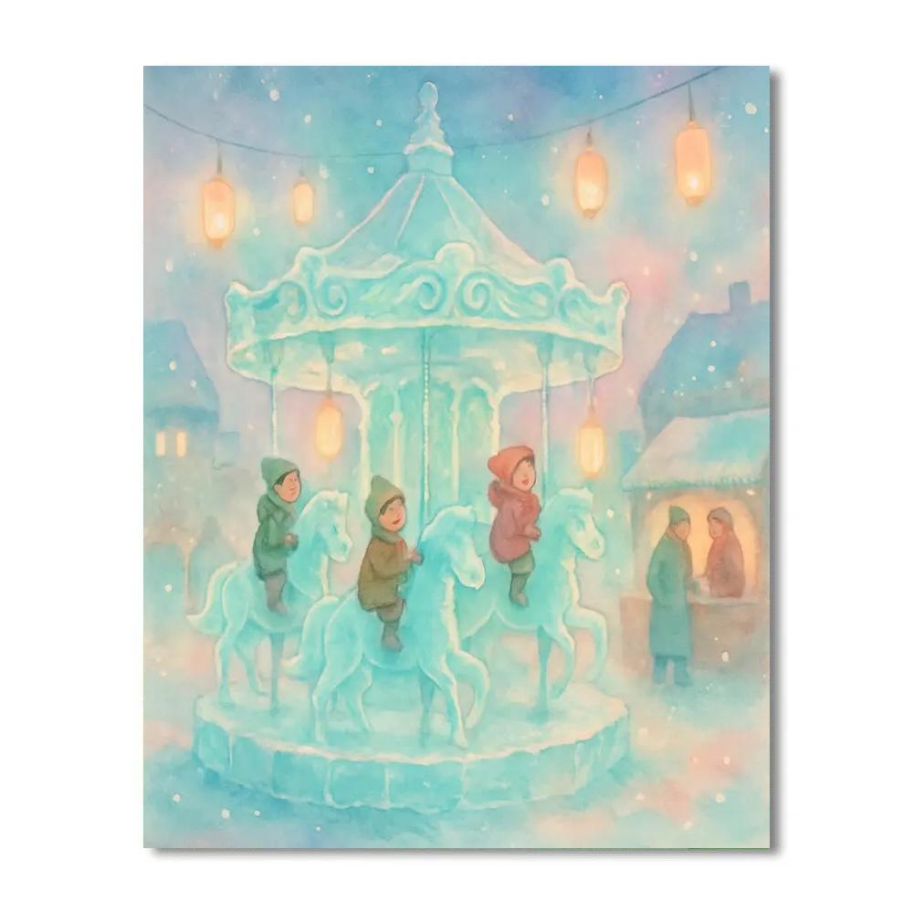 Icicle Carousel Dream Painting by numbers kit