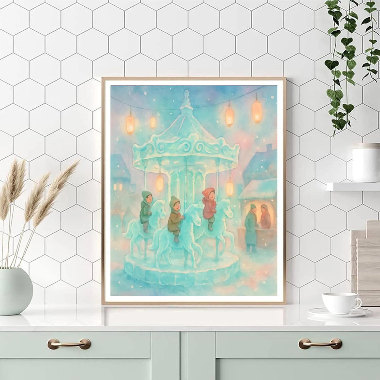 Icicle Carousel Dream Painting by numbers kit