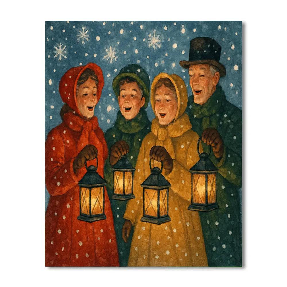 Snowy Lantern Luminaries DIY paint by numbers