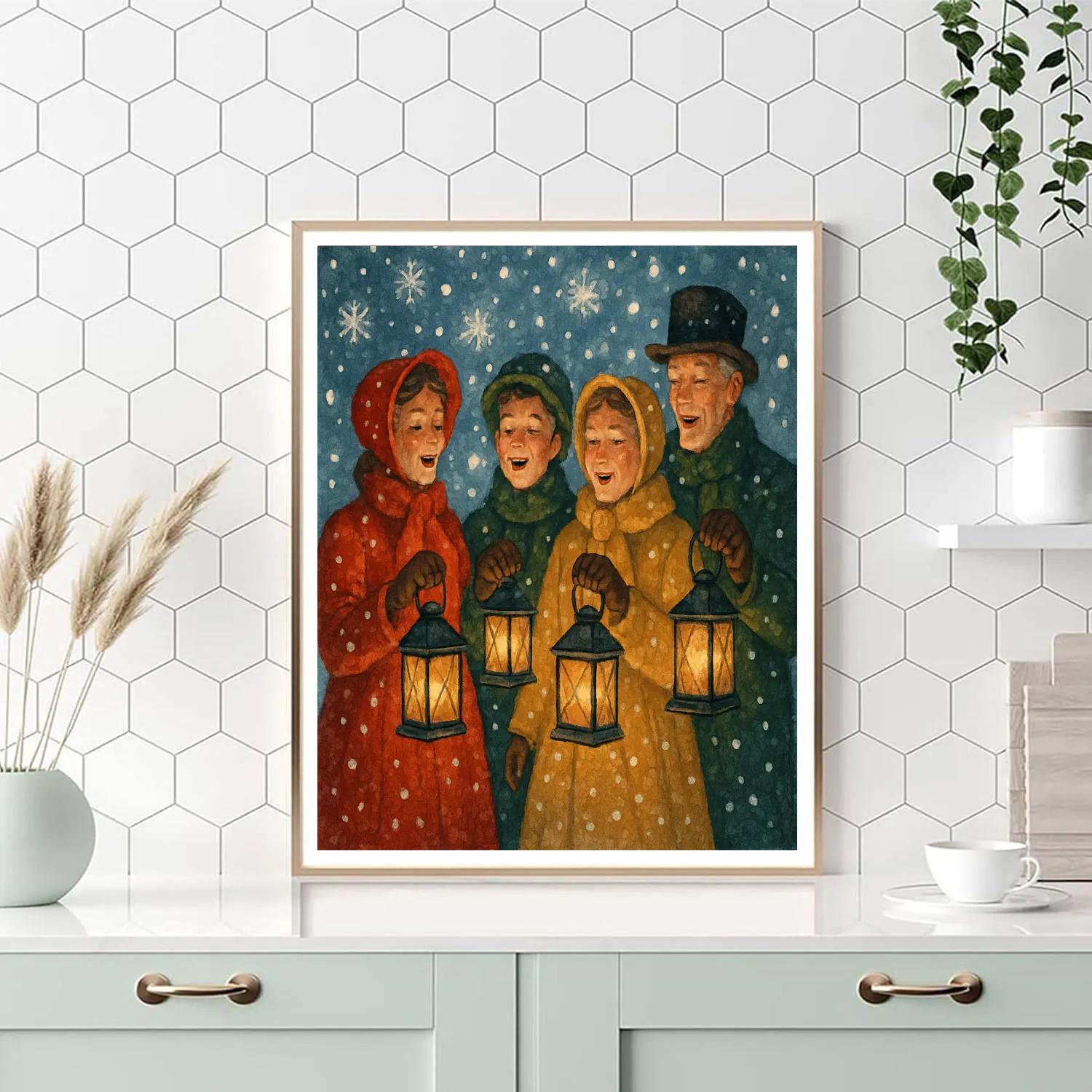 Snowy Lantern Luminaries DIY paint by numbers