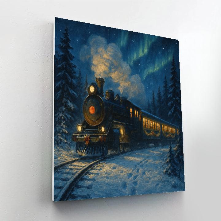 Midnight Polar Train Number painting