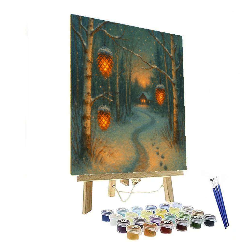 Pinecone Lantern Path Paint by numbers kits