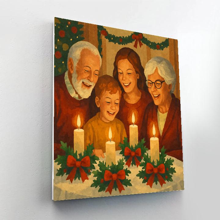 Candles And Carols Gathering Paint by numbers kits