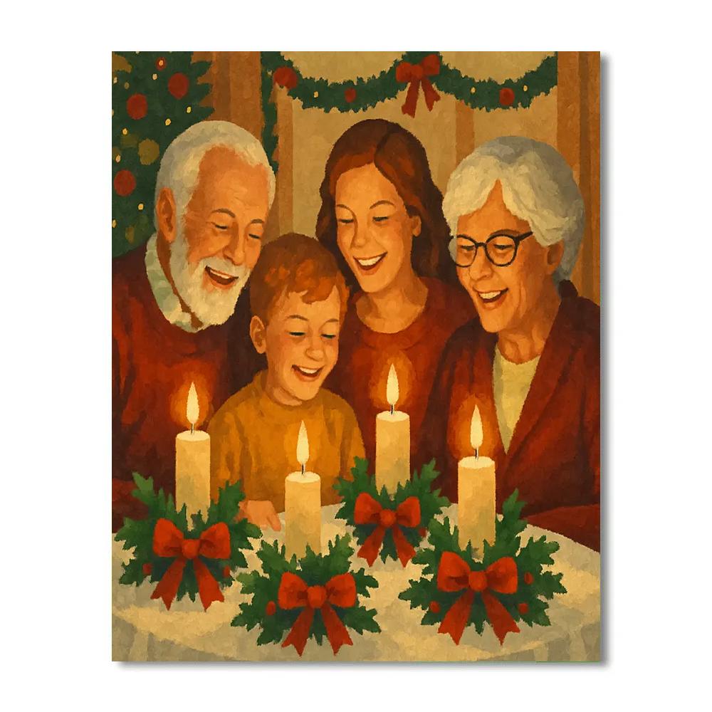 Candles And Carols Gathering Paint by numbers kits