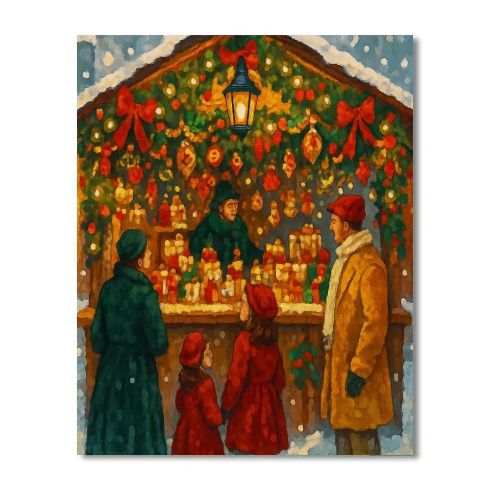 Festive Market Garland Glow Numbered painting kits
