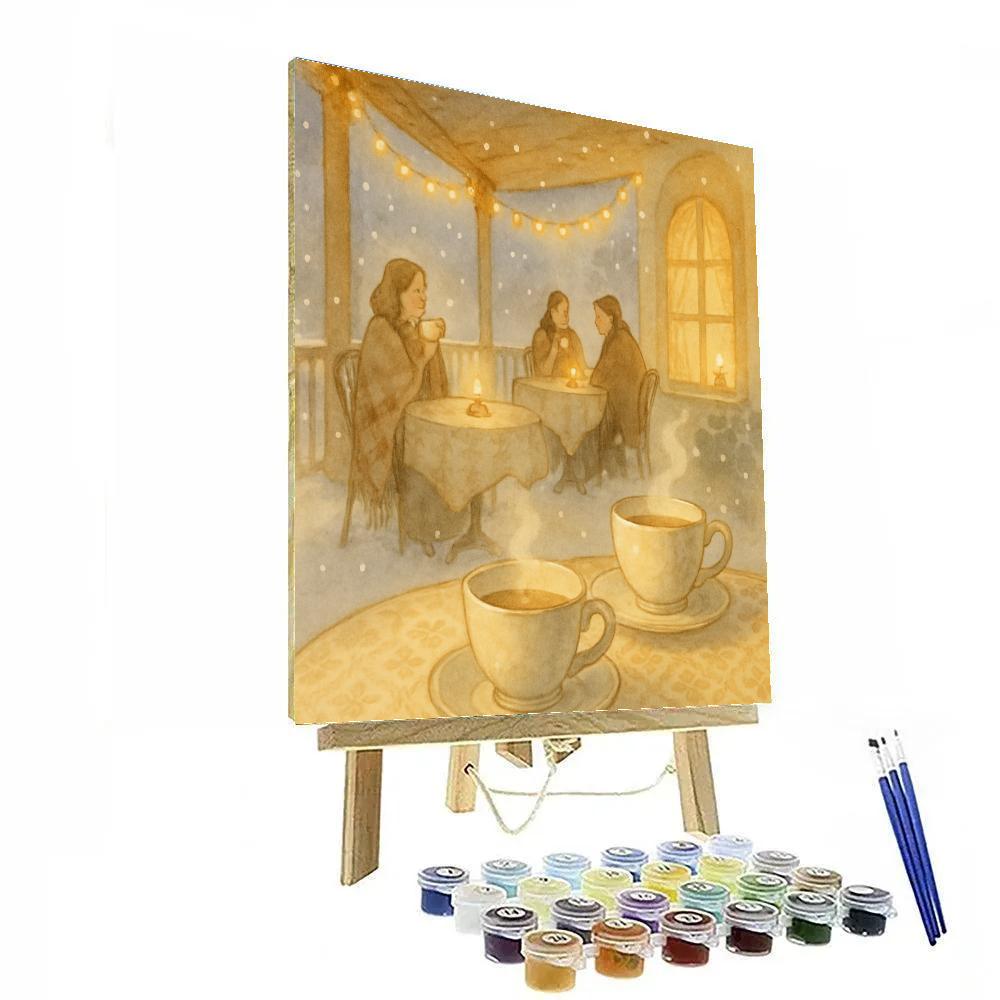 Snowflake Tea Room Paint by numbers art