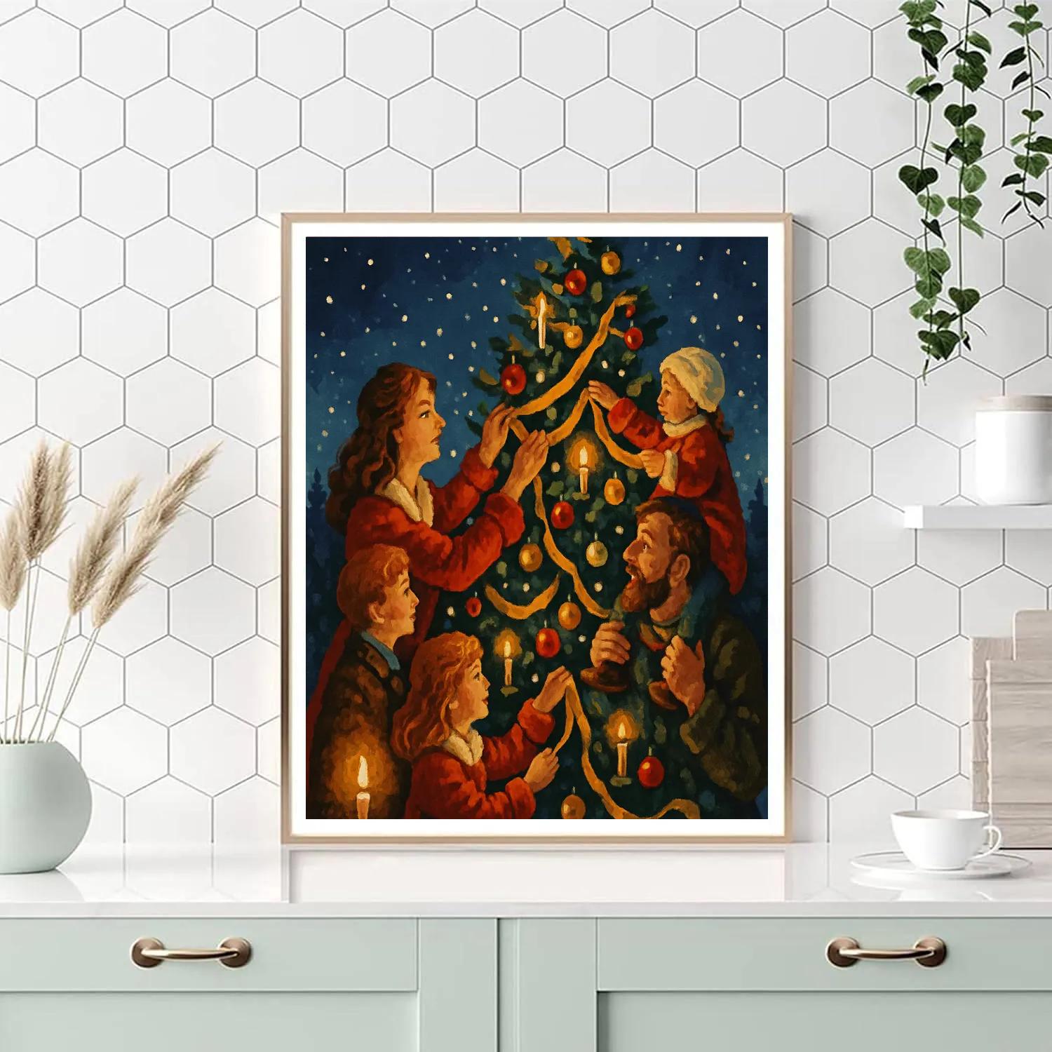Twilight Tree Ribbon Dance Painting by numbers kit