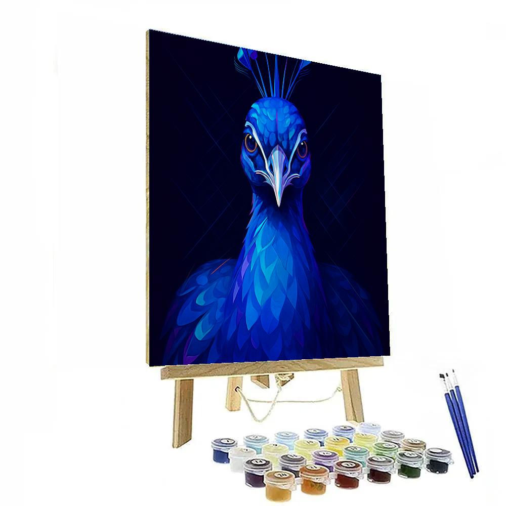 Dynamic Peacock Burst Portrait Painting by numbers kit