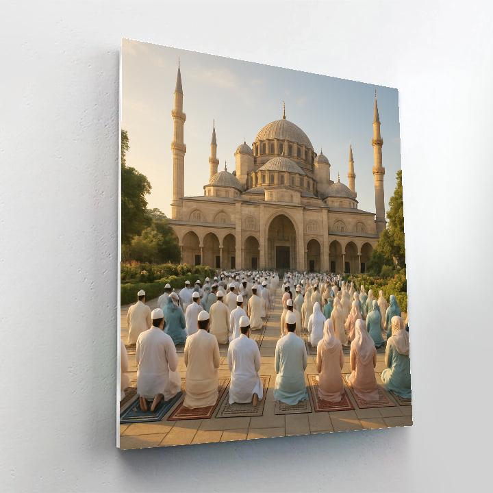 Eid Al-Fitr Morning Prayers At Historic Mosque Number painting