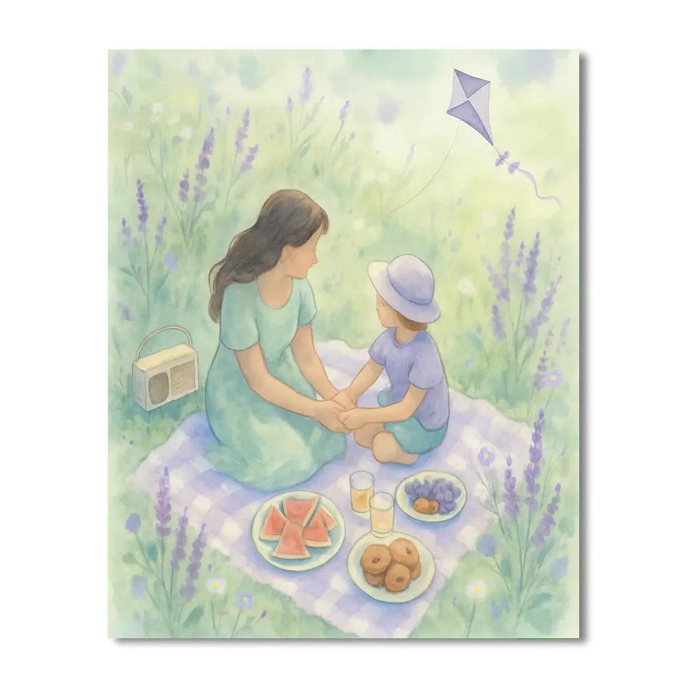 Picnic Symphony With Mother And Child Painting by numbers kit