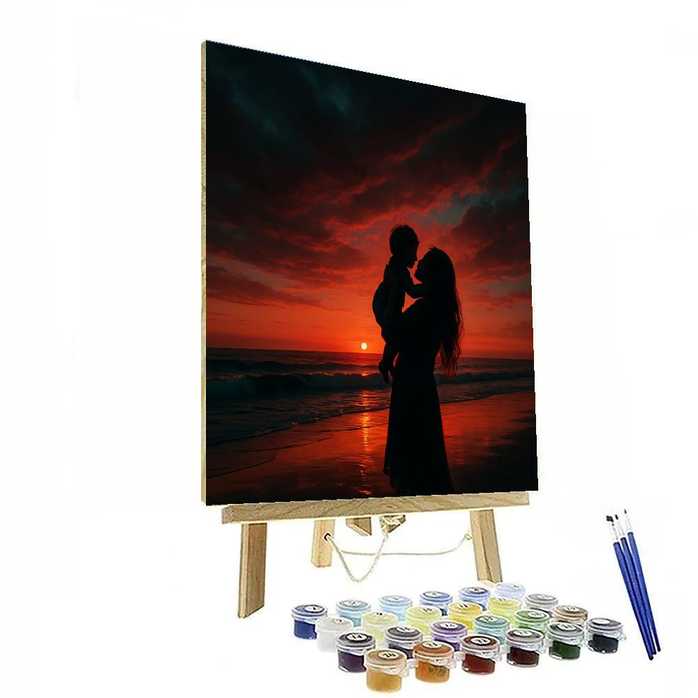 Seaside Sunset Hug Mom Paint by numbers kits