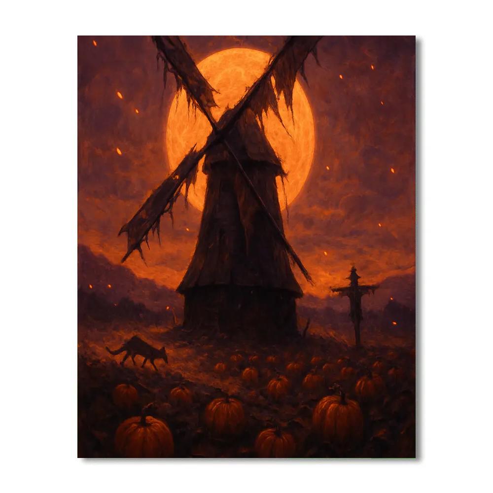 Broken Windmill Night Watch Number painting