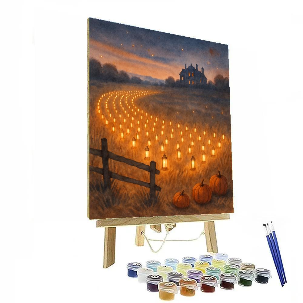 Crescent Field Of Lanterns paint by numbers