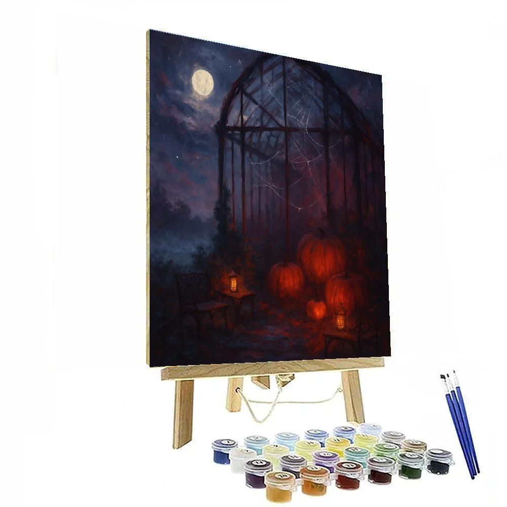 Glasshouse Of Midnight Pumpkins paint by numbers