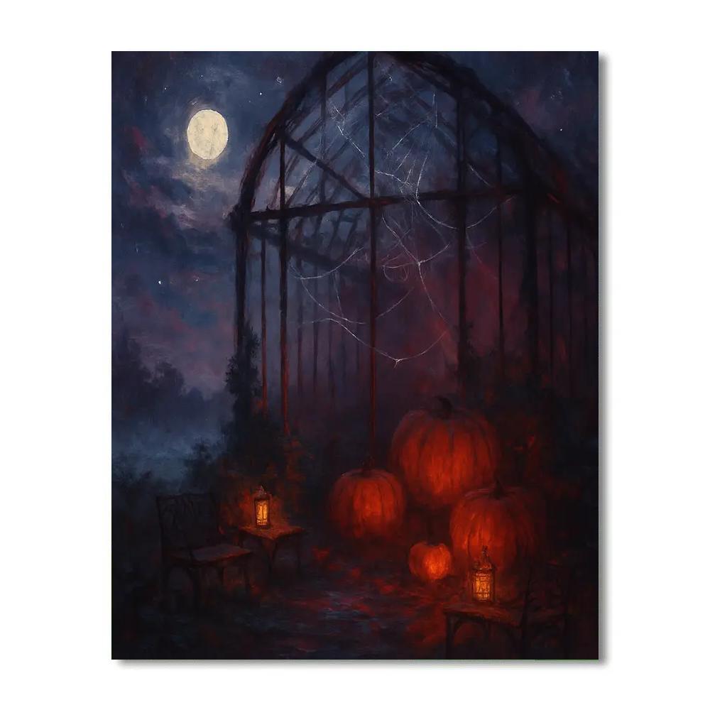 Glasshouse Of Midnight Pumpkins paint by numbers