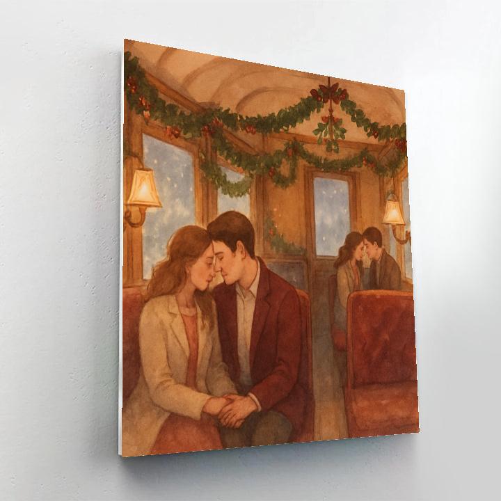 Mistletoe Train Carriage Paint by numbers art