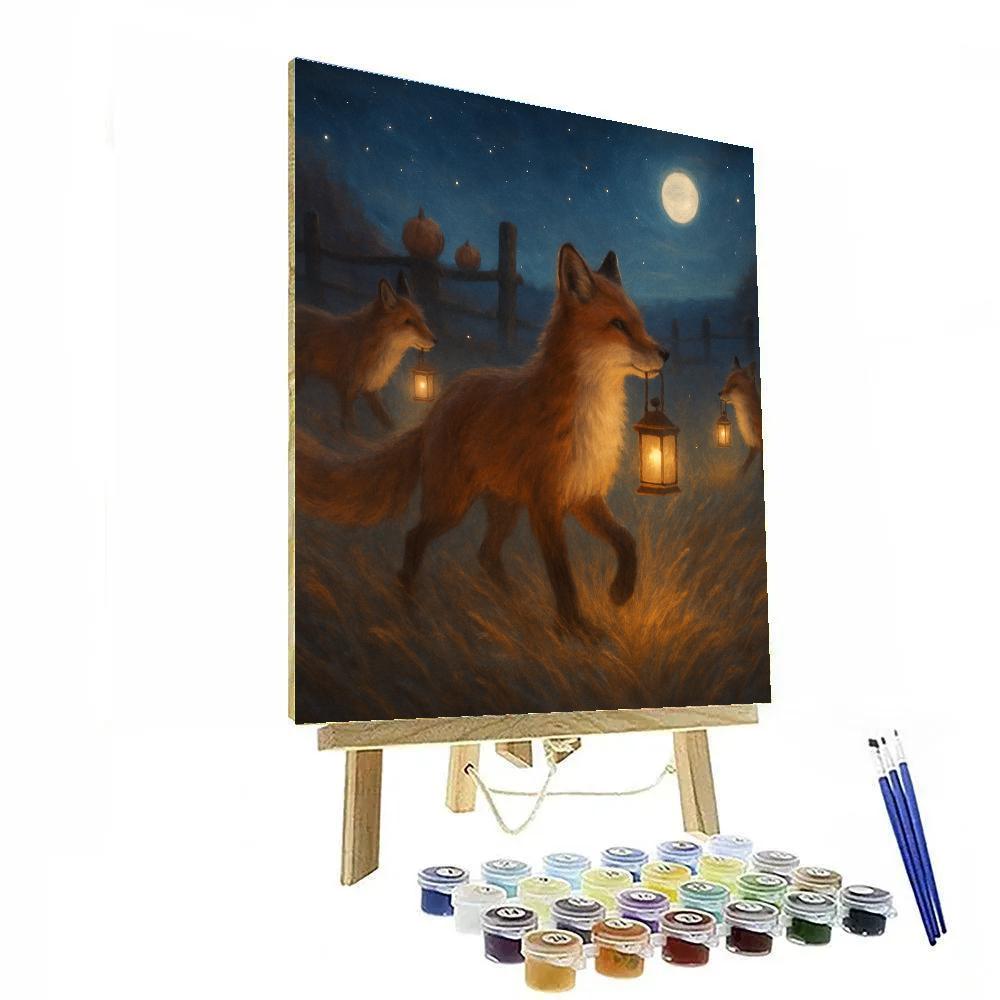 Nocturne Of The Fox Lanterns paint by color