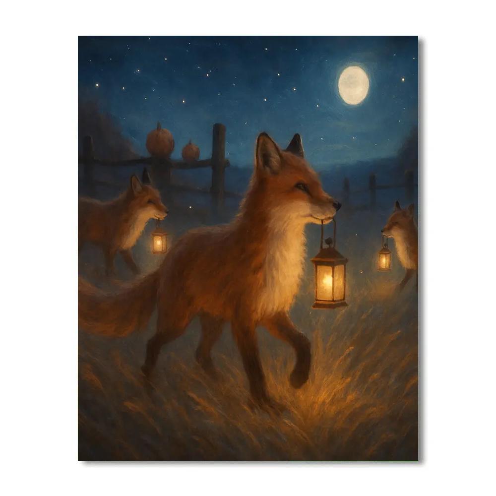 Nocturne Of The Fox Lanterns paint by color