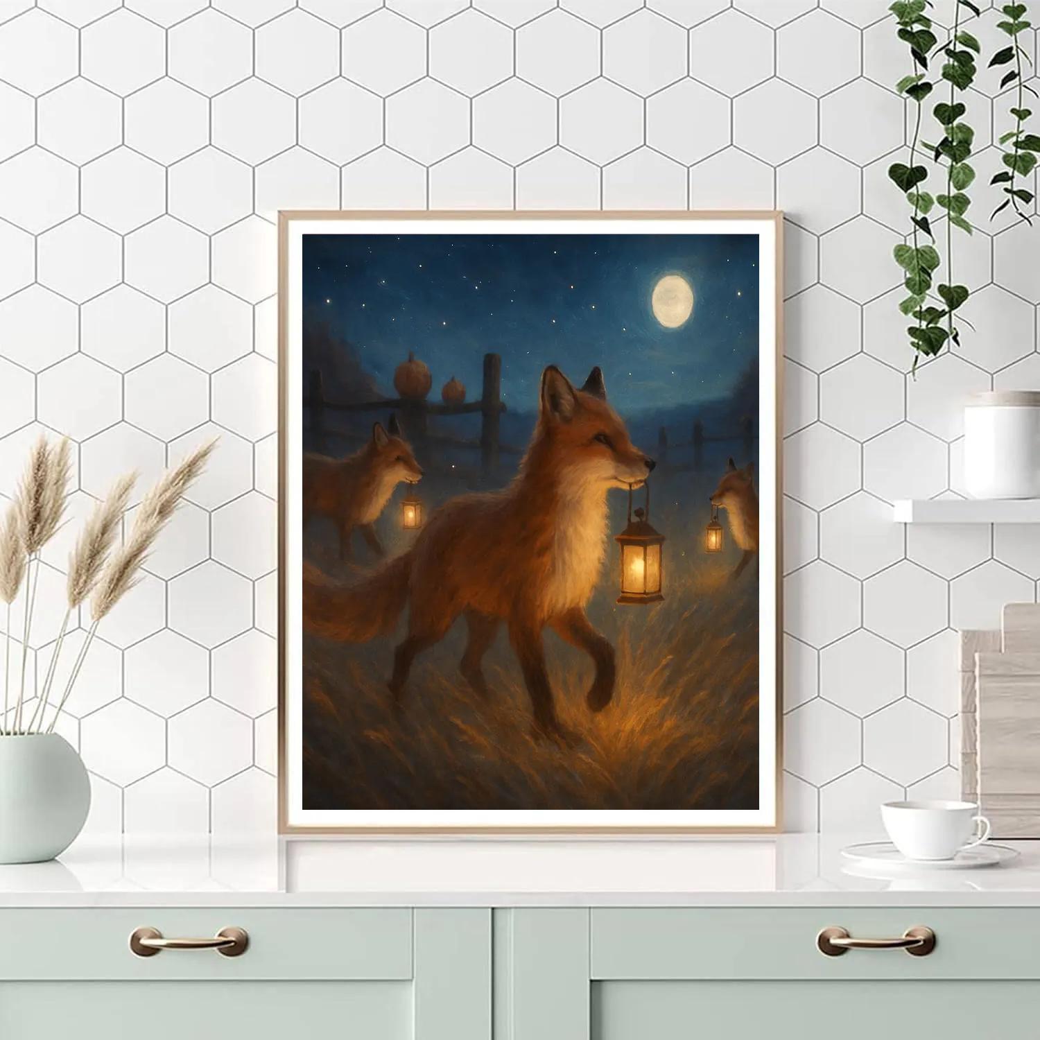 Nocturne Of The Fox Lanterns paint by color