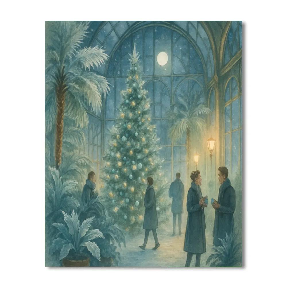 Snowglass Conservatory Night Number painting