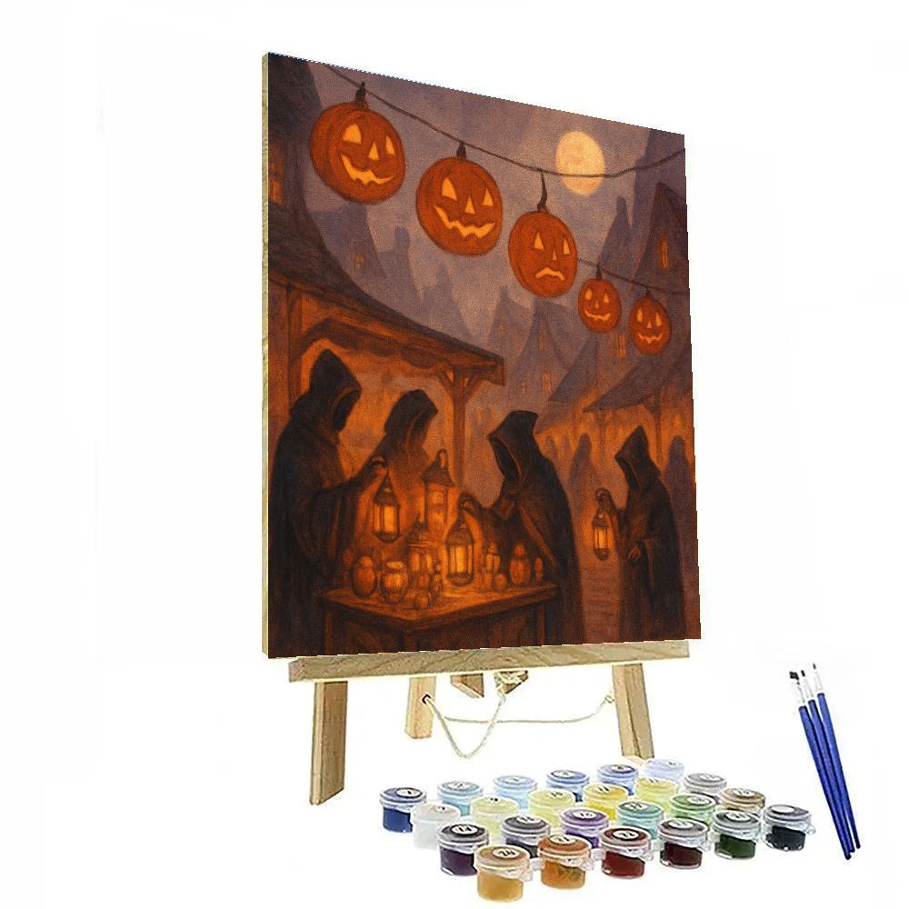 Fog Lane Lantern Market paint by number