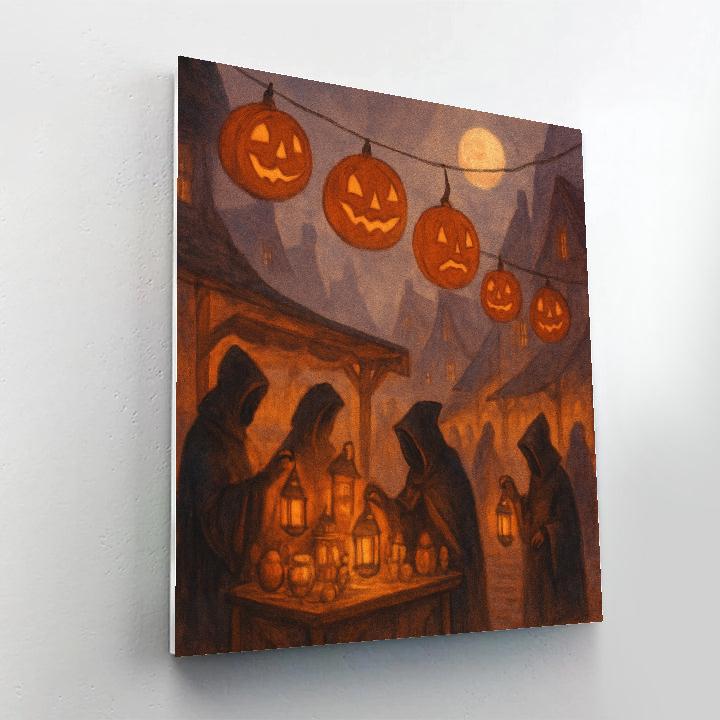 Fog Lane Lantern Market paint by number