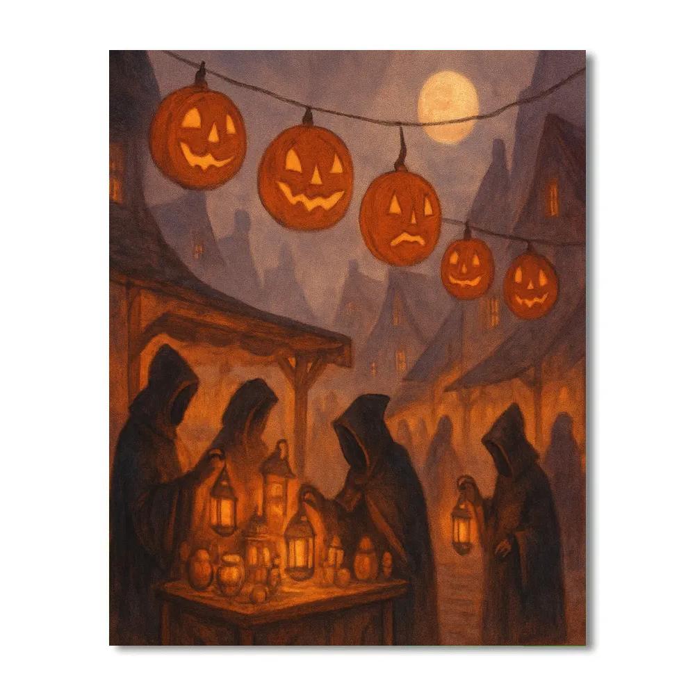 Fog Lane Lantern Market paint by number