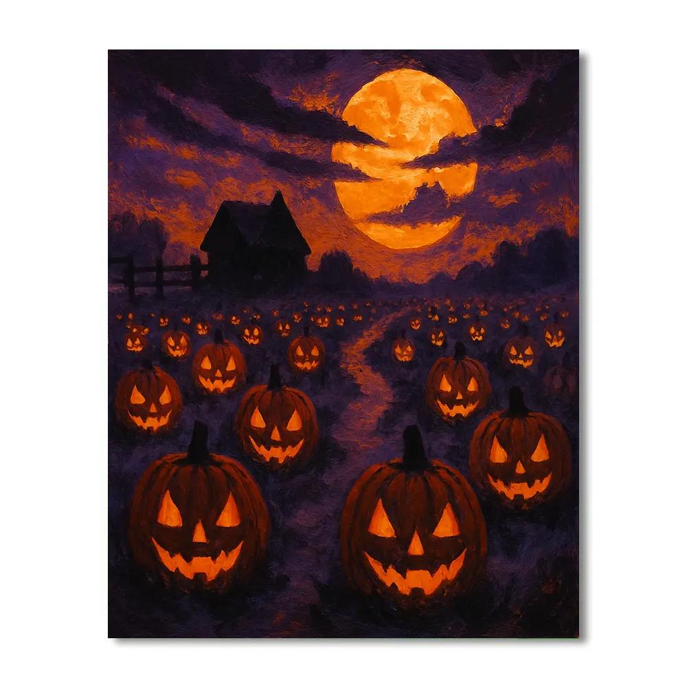 The Field Of Watching Pumpkins paint by color