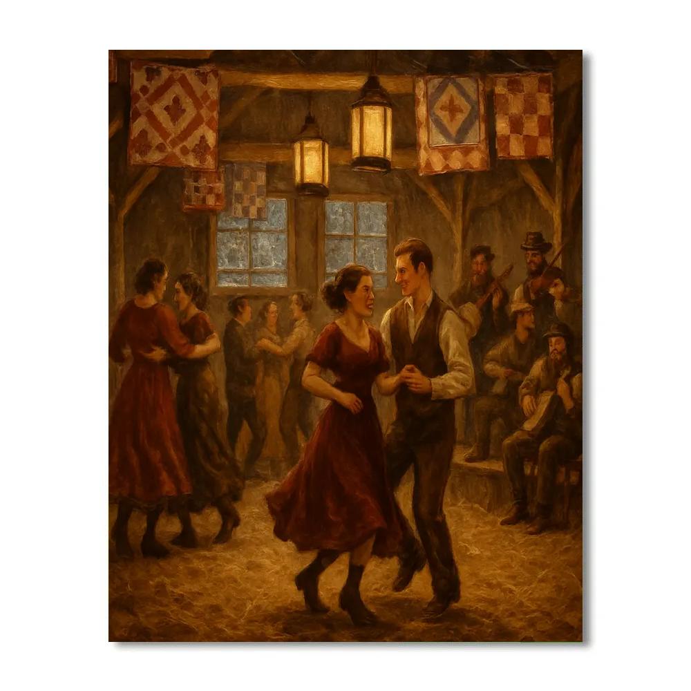 Lantern Quilt Barn Dance Numbered painting kits