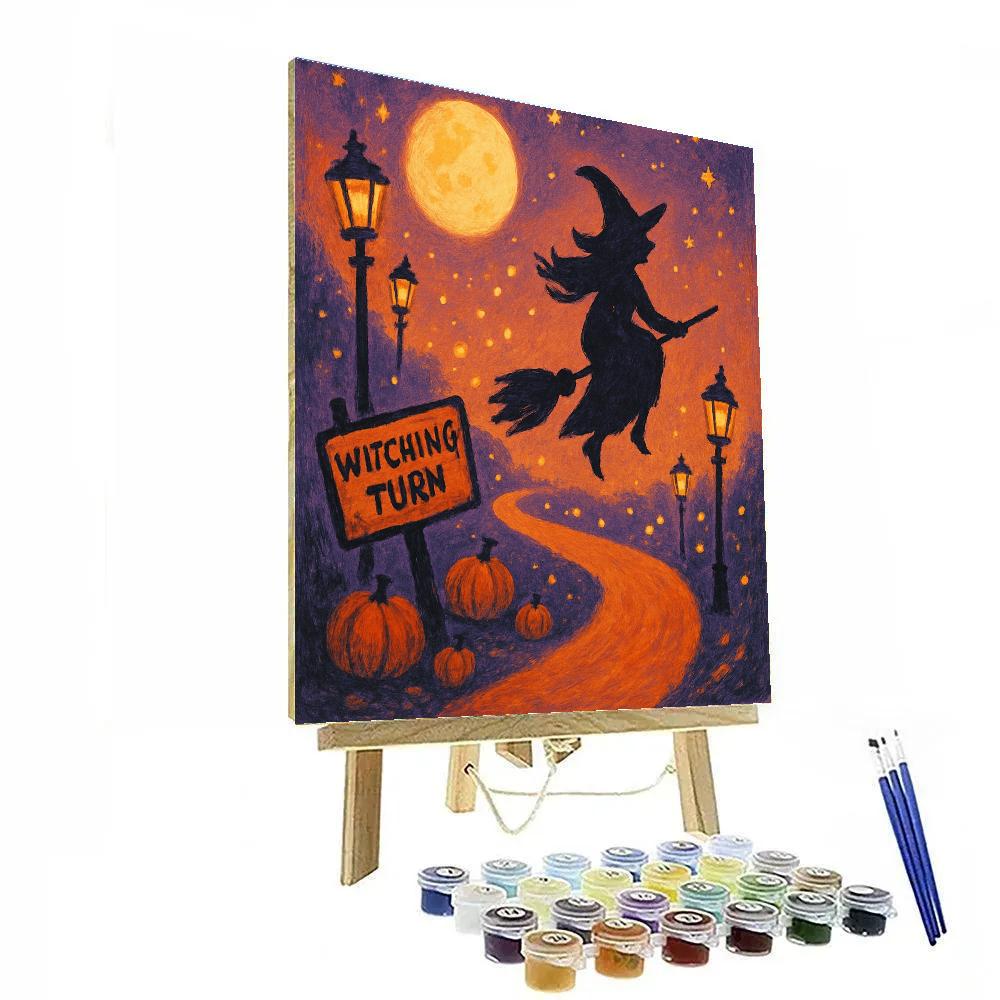 Lantern Row At Witching Turn paint by number