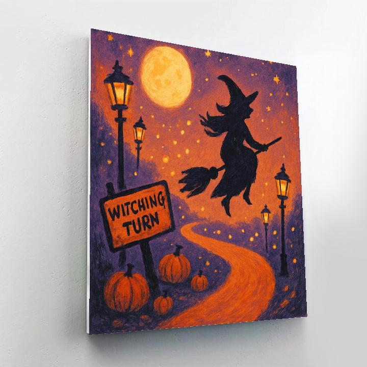 Lantern Row At Witching Turn paint by number